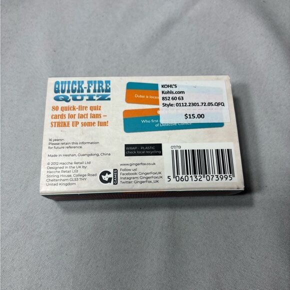 New QUICK-FIRE QUIZ TRIVIA CARD GAME NWT - Picture 2 of 3